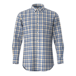 New Arrival Blue Yellow check Shirt Bamboo fiber Check Casual Long Sleeve Sustainable Shirt for Men GTF190016