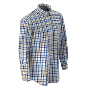 New Arrival Blue Yellow check Shirt Bamboo fiber Check Casual Long Sleeve Sustainable Shirt for Men GTF190016