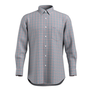 Modern Design Blue Red check Shirt Bamboo fiber Check Casual Long Sleeve Sustainable Shirt for Men GTF190017