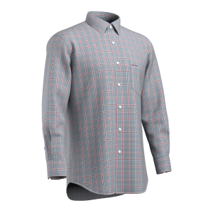 Modern Design Blue Red check Shirt Bamboo fiber Check Casual Long Sleeve Sustainable Shirt for Men GTF190017