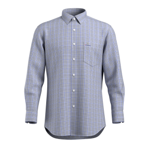 Modern Design Gray Blue check Shirt Bamboo fiber Check Casual Long Sleeve Sustainable Shirt for Men GTF190018