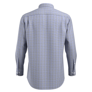 Modern Design Gray Blue check Shirt Bamboo fiber Check Casual Long Sleeve Sustainable Shirt for Men GTF190018