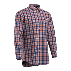 England style Navy Red check Shirt Bamboo fiber Check Casual Long Sleeve Sustainable Shirt for Men GTF190020