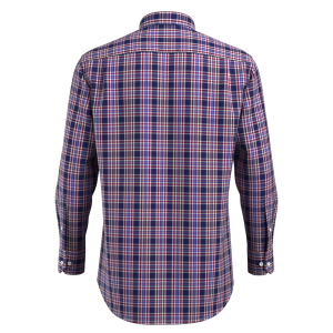 New Arrival Navy Burgundy check Shirt Bamboo fiber Check Casual Long Sleeve Sustainable Shirt for Men GTF190021