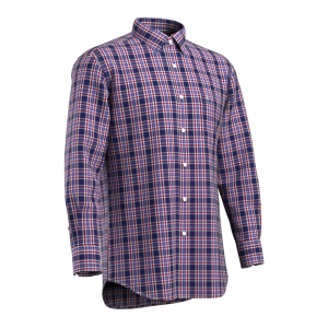 New Arrival Navy Burgundy check Shirt Bamboo fiber Check Casual Long Sleeve Sustainable Shirt for Men GTF190021