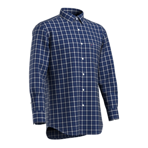 2021 New In Trend Dark Blue check Shirt Bamboo fiber Check Casual Long Sleeve Sustainable Shirt for Men GTF190022