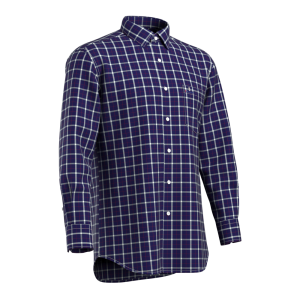 New In Trend Dark Blue Subtle check Shirt Bamboo fiber Check Casual Long Sleeve Sustainable Shirt for Men GTF190023