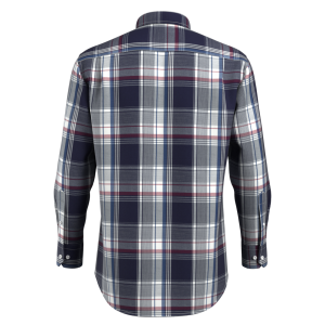 Designer big Asymmetrical Check Shirt 100% Cotton Casual Navy Blue Long Sleeve Shirt for Men GTF190024