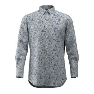 Men’s Print Shirt 100% Cotton Soft Wash Long Sleeve Flower Digital Print Shirt For Men GTF190027