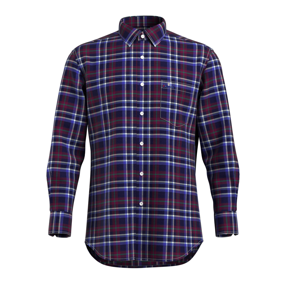 Men’s Shirt 100% Cotton Classic Flannel One-Side Brush Big Checks Long Sleeve for Men’s GTF190030 Featured Image