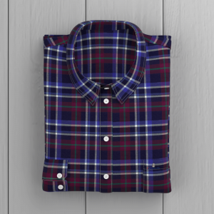 Men’s Shirt 100% Cotton Classic Flannel One-Side Brush Big Checks Long Sleeve for Men’s GTF190030