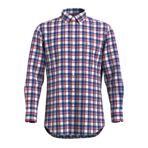 Men’s Shirt 100%Cotton Casual Shirt Yarn Dyed Plaid Durable Comfortable Long Sleeve GTF190034