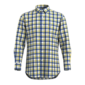 Men’s Shirt 100%Cotton Yarn Dyed Plaid Durable Comfortable Long Sleeve Casual Shirt GTF190035