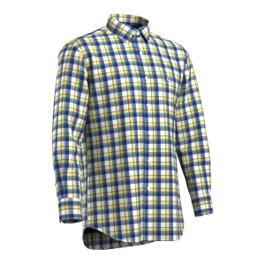 Men’s Shirt 100%Cotton Yarn Dyed Plaid Durable Comfortable Long Sleeve Casual Shirt GTF190035