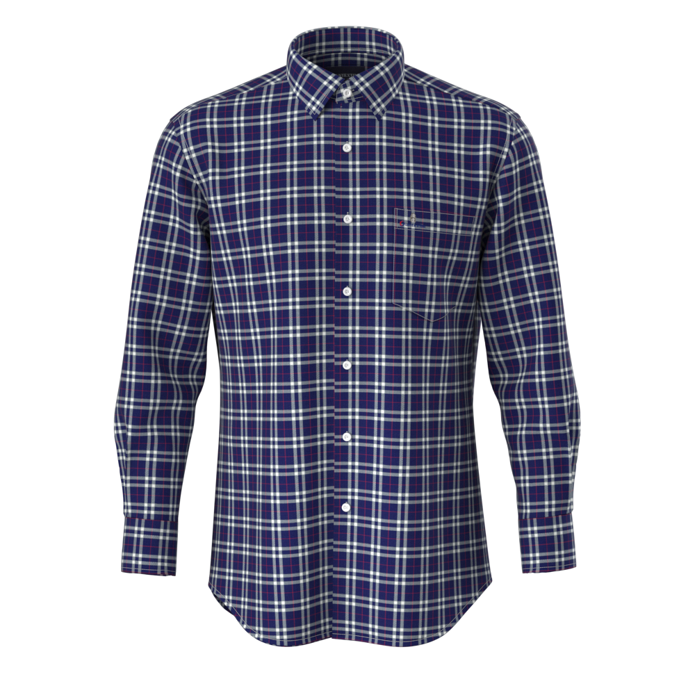 Men’s Shirt 100%Cotton Super Soft One Side Peach Shirt Yarn Dyed Plaid Long Sleeve GTF190044 Featured Image