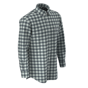 Men’s Shirt 100%Cotton Yarn Dyed Green Plaid Super Soft One Side Peach Long Sleeve For Men’s GTF190046