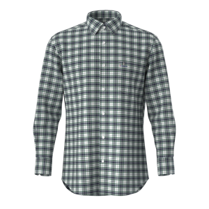 Men’s Shirt 100%Cotton Yarn Dyed Green Plaid Super Soft One Side Peach Long Sleeve For Men’s GTF190046