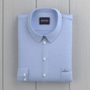 Men’s Traditional Blue Cotton Linen Blended Good Quality Comfortable Long Sleeve for Men’s  GTF190048