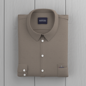 Men’s Mint Shirt Brown Cotton Linen Blended Casual Shirt Long Sleeve Shirt For Men’s GTF190055