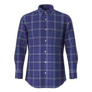 Conventional Purple Check Full Sleeve Men’s Shirt Cotton Tencel Linen Blended Uniform Work Shirt GTF190080