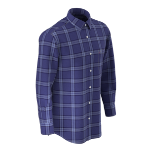 Conventional Purple Check Full Sleeve Men’s Shirt Cotton Tencel Linen Blended Uniform Work Shirt GTF190080