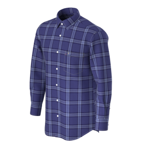 Conventional Purple Check Full Sleeve Men’s Shirt Cotton Tencel Linen Blended Uniform Work Shirt GTF190080