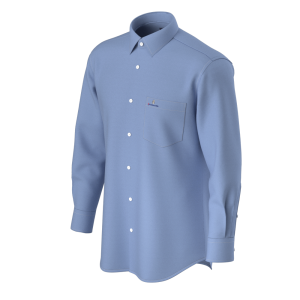 Classic Style Cleaner Look Pure Cotton Solid Blue Men’s Shirt in Good Quality Less MOQ GTF190087