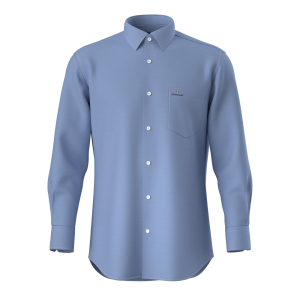 Classic Style Cleaner Look Pure Cotton Solid Blue Men’s Shirt in Good Quality Less MOQ GTF190087