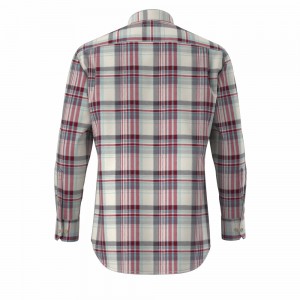 Competitive Price Warm Men’s Shirt 100% Cotton Good Hand Feel Print 14W Pink Check Corduroy Casual Shirt For Men GTF700008G1