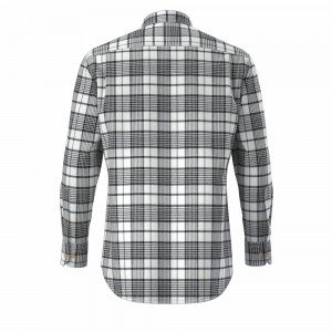 High-End Men’s Shirt High Quality Pure Cotton Long Sleeve Print 14W Black And White Check Corduroy Casual Shirt For Men GTF700010G1