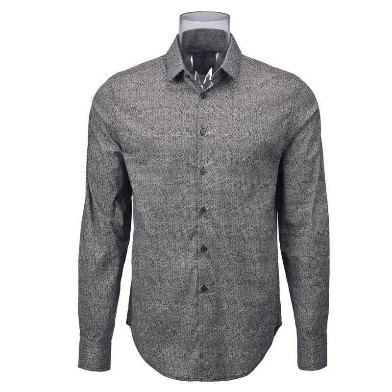 Men’s Print Shirt 100% Cotton Long Sleeve Dot Normal Print Shirt For Men GTCW106184G1