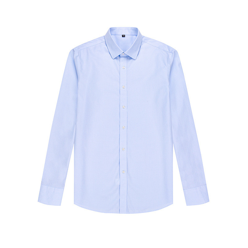 RTS 100% Cotton Men's Light Blue Twill Business Formal Shirt Anti-wrinkle Non Iron Dress Shirts For Men