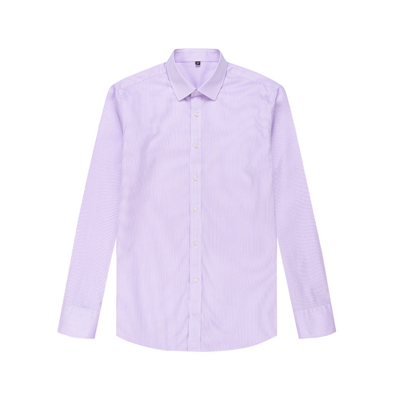 Ready to Ship Men's Cotton Pink Stripe Shirts Anti-wrinkle Wrinkle Free Custom Dress Shirts For Men