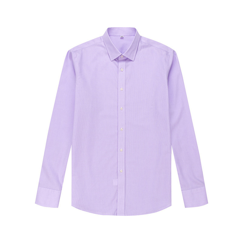 RTS 100% Cotton Men's Purple Mini Plaid Business Tuxedo Shirt Anti-wrinkle Non Iron Custom Dress Shirt For Men