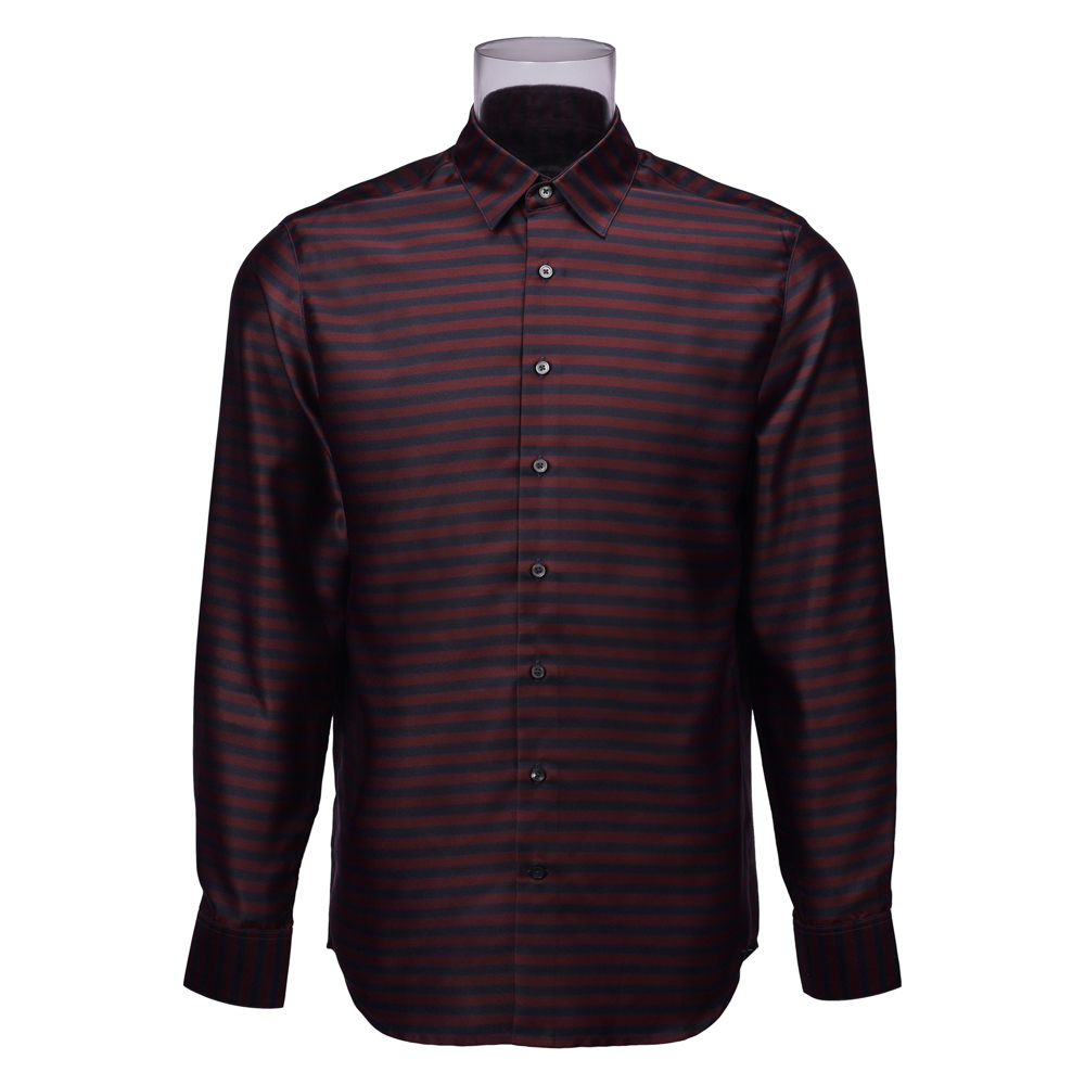 Men’s Print Shirt Polyester And Viscose Long Sleeve Printed Striped Shirt For Men VERA 02-OPTION 1