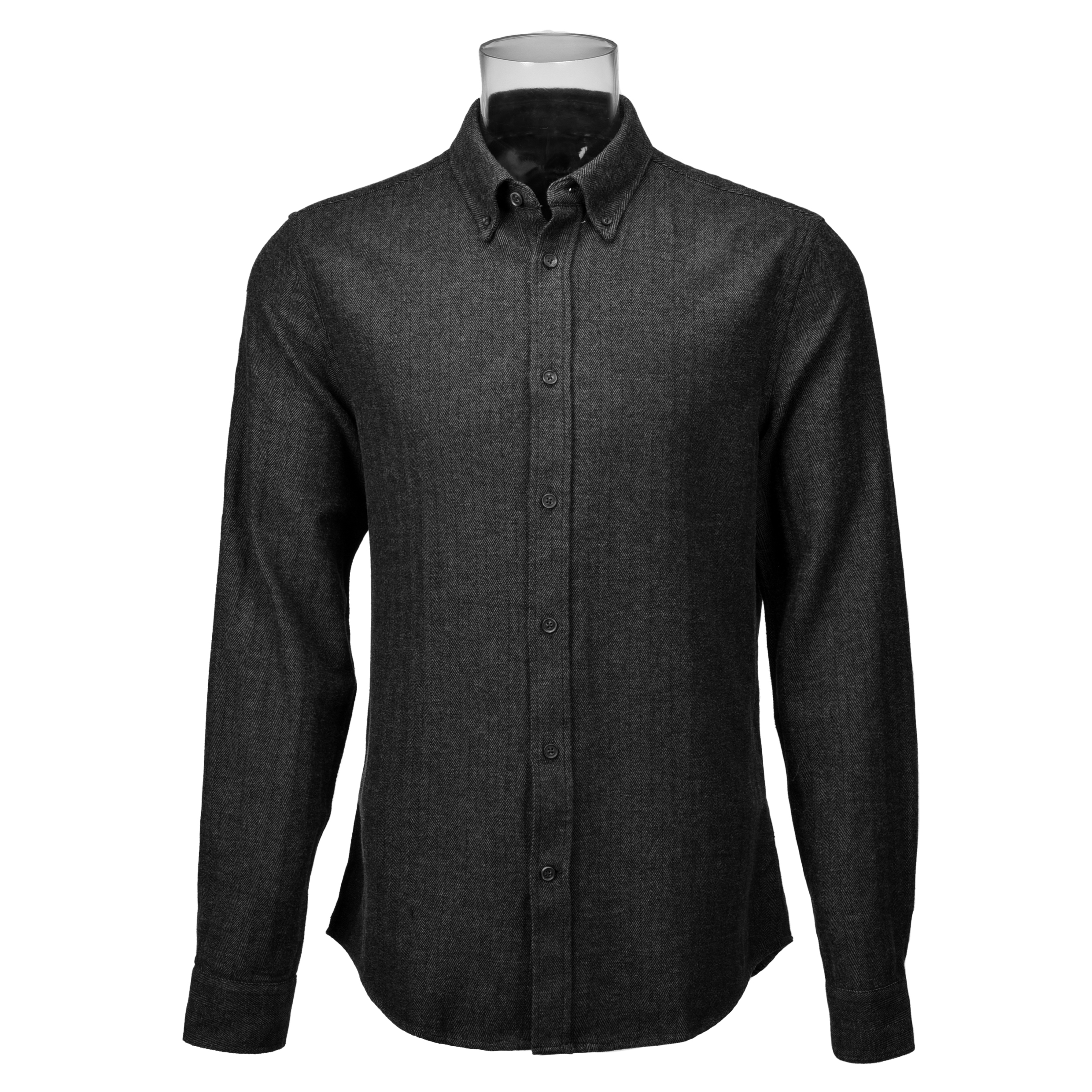 Men’s Shirt 100% Cotton Long Sleeve Herringbone Casual Shirt For Men GTCW107597G1