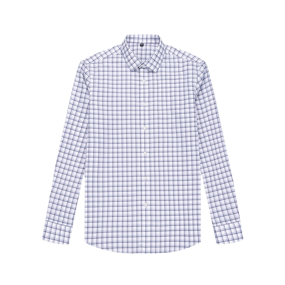 RTS Men's Cotton Spandex Plaid Business Tuxedo Shirts Anti-wrinkle Wrinkle Free Dress Shirts For Men