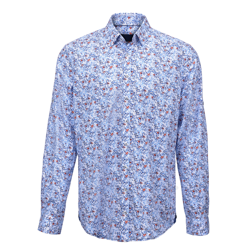 Men’s Print Shirt 100% Cotton Long Sleeve Flower Digital Print Shirt For Men GTCW107657G1