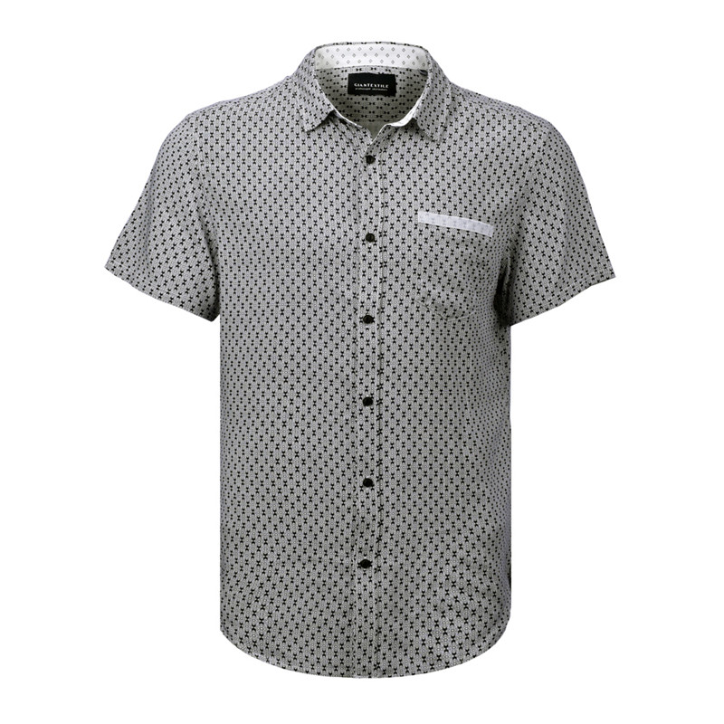 Men’s Print Shirt  Short Sleeve Geometric Digital Print Shirt For Men GTCW107627G1