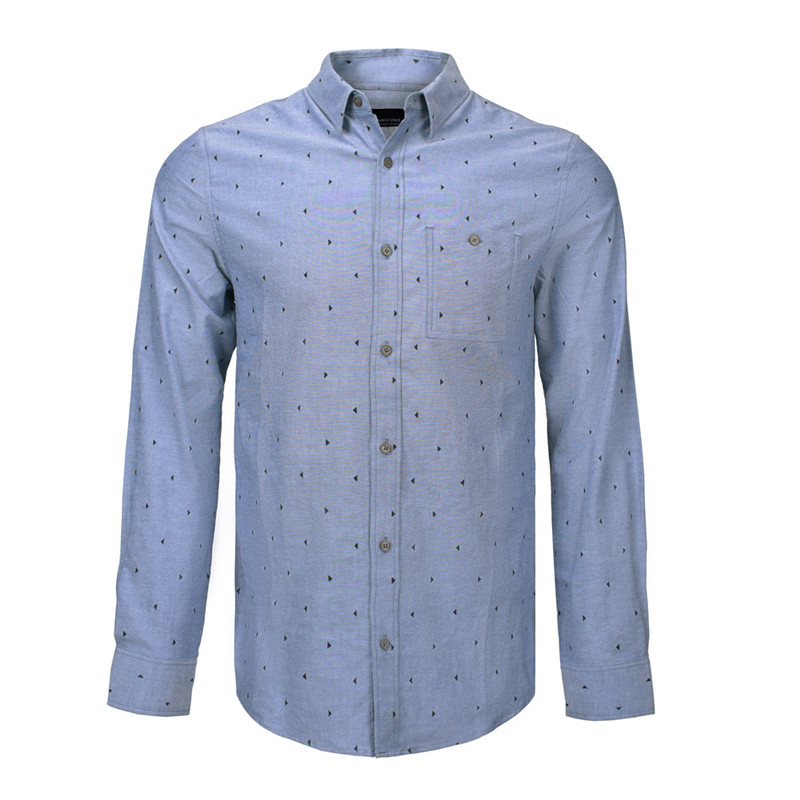 Men’s Casual Shirt 100% Cotton Long Sleeve Print Oxford Shirt For Men GTCW105230G1-1