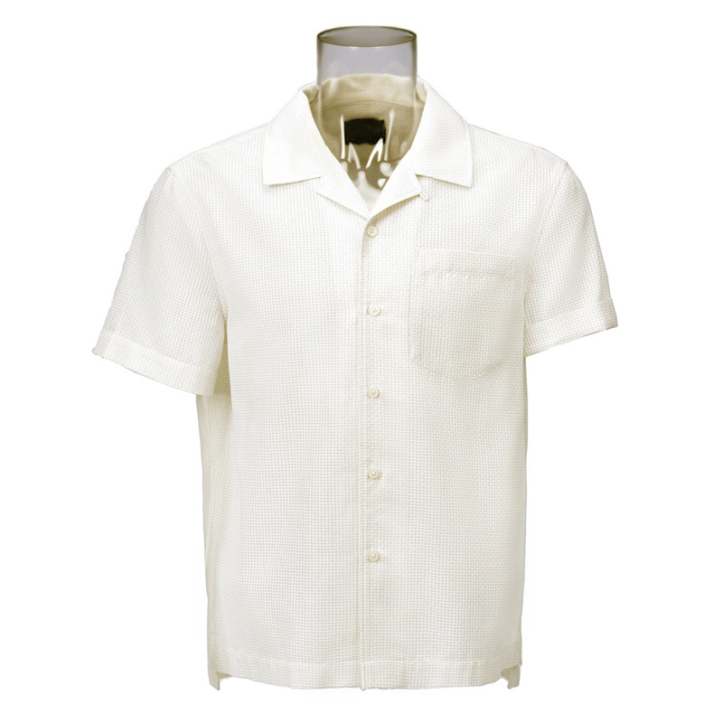 Men’s Sustainable Shirt Recycled Polyester Cotton Blended Short Sleeve Solid Shirt For Men G-026G1