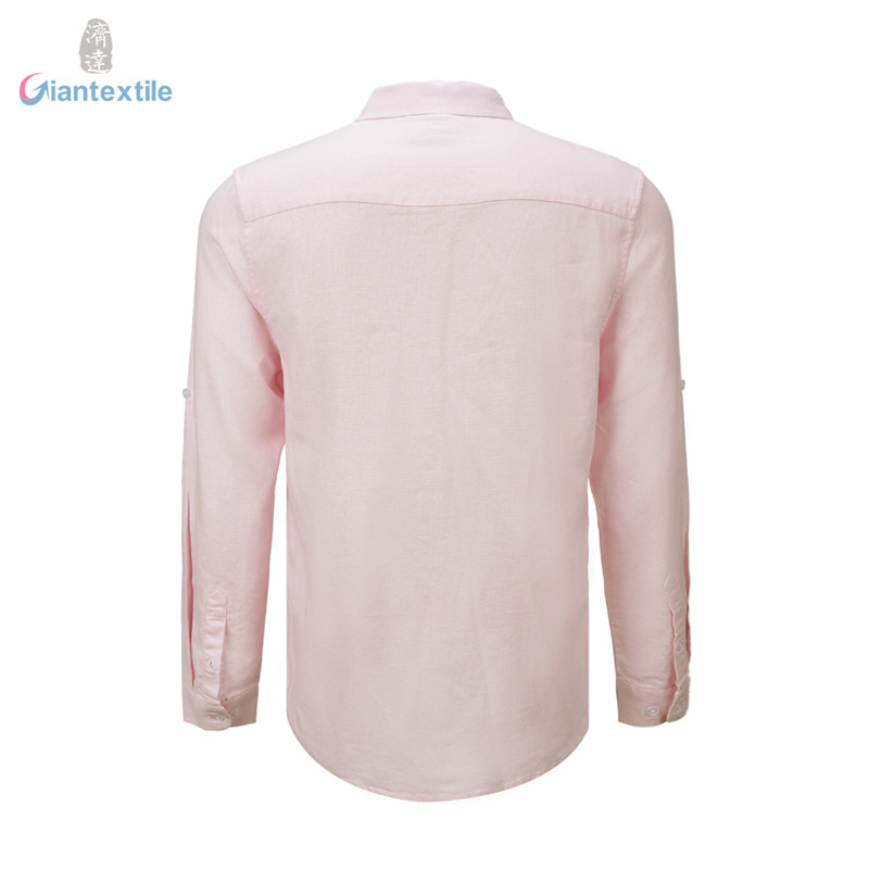 Brand Men’s Shirts 2021 Social Shirt Solid Color Basic Casual Shirt Men Stand Collar Slim Fit Clothing Top GTCW107682G1