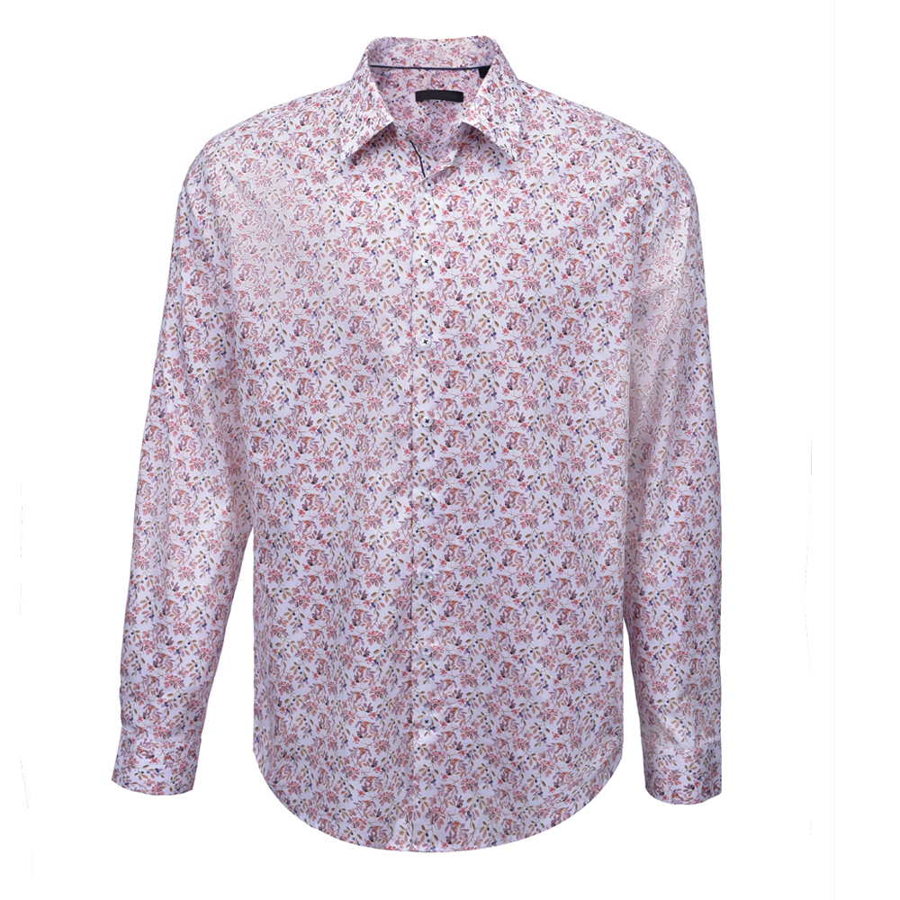 Men’s Print Shirt 100% Cotton Long Sleeve Flower Digital Print Shirt For Men GTCW107652G1