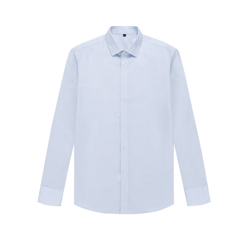 RTS 100% Cotton Men's Solid Mini Fine Dobby Business Formal Shirt Anti-wrinkle Non Iron Dress Shirt For Men