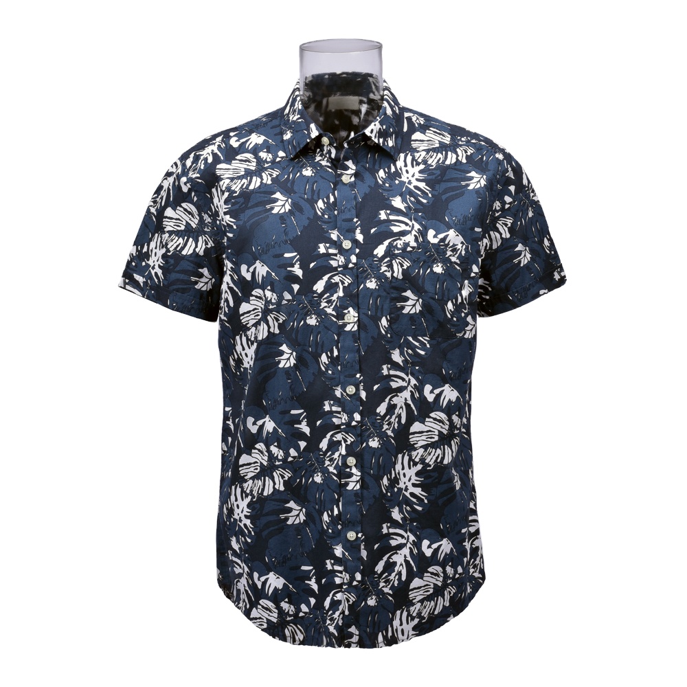 Men’s Short Sleeve Floral Print Shirt With Sustainable 100% BCI Cotton For Men GTCW106715G1