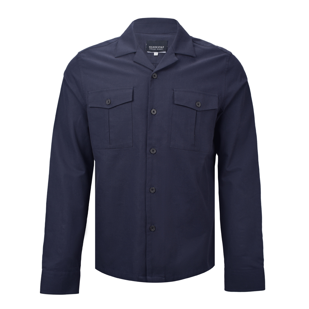 Men’s Shirt Solid Cotton Linen Blended Durable Retro Comfortable Good Quality With Two Pocket Long Sleeve GTCW107128G1