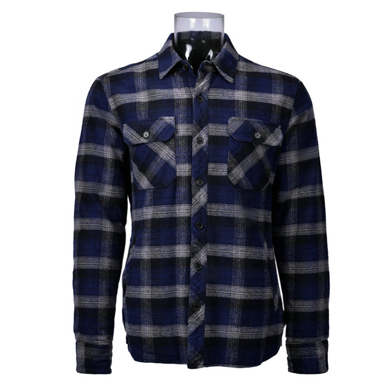 Men’s Winter Shirt 100% Cotton Flannel Long Sleeve Shirt Men’s Shirt Jacket GTCW106087G1