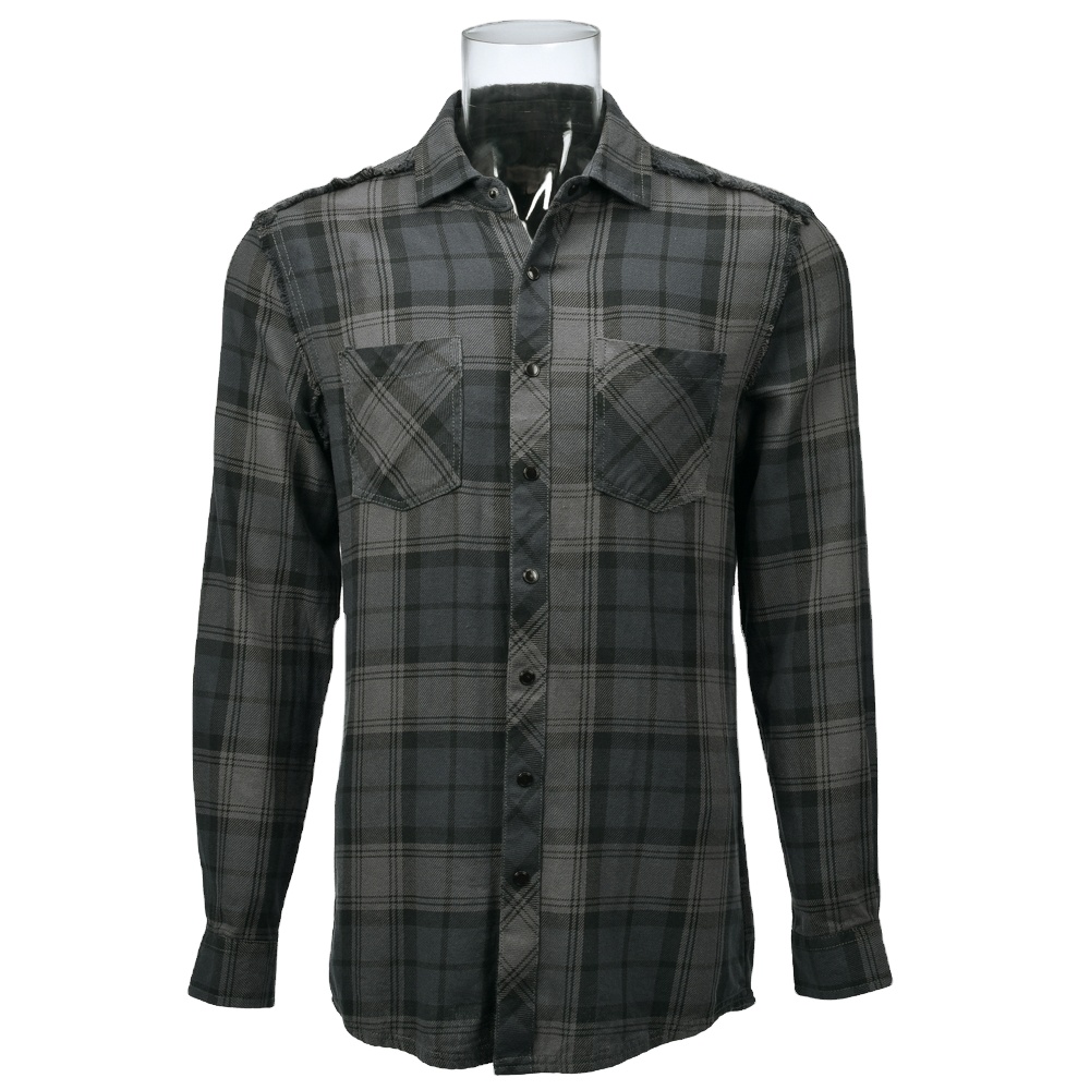 Men’s Shirt Comfy Long Sleeve Two Pockets  Plaid Casual 100% Casual Flannel Shirt For Men GTCW06367G1