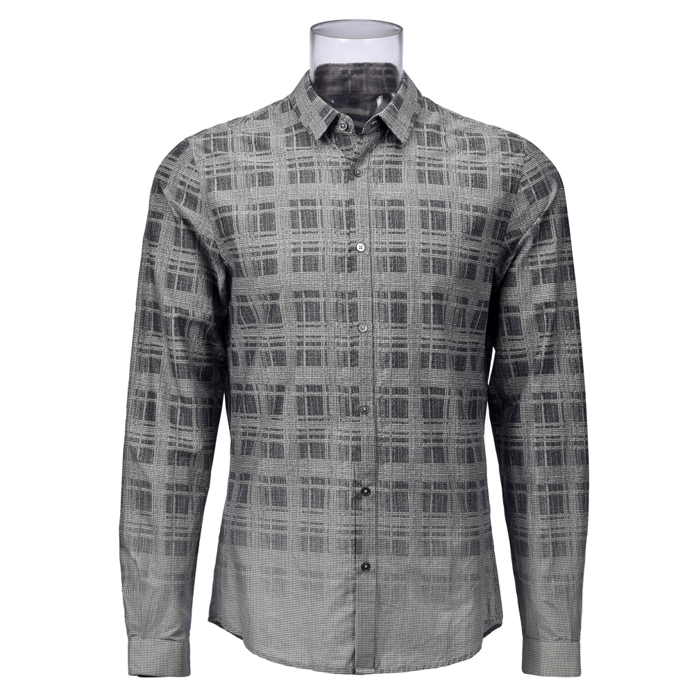 Men’s Digital Print Shirt 100% Cotton Long Sleeve Gradual Change Print Shirt For Men GTCW105692G1