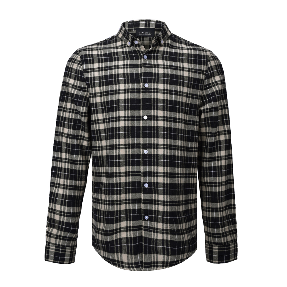 Direct Sale Retro Yarn Dyed Plaid Men’s Shirt Wholesale Casual Flannel Shirt for Men GTCW107639G1